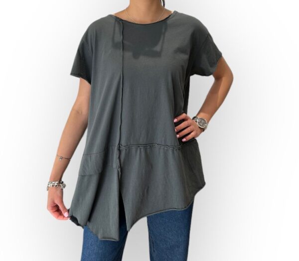 Camiseta Mod. Rosy Color Gris Oscuro - Imagen 2