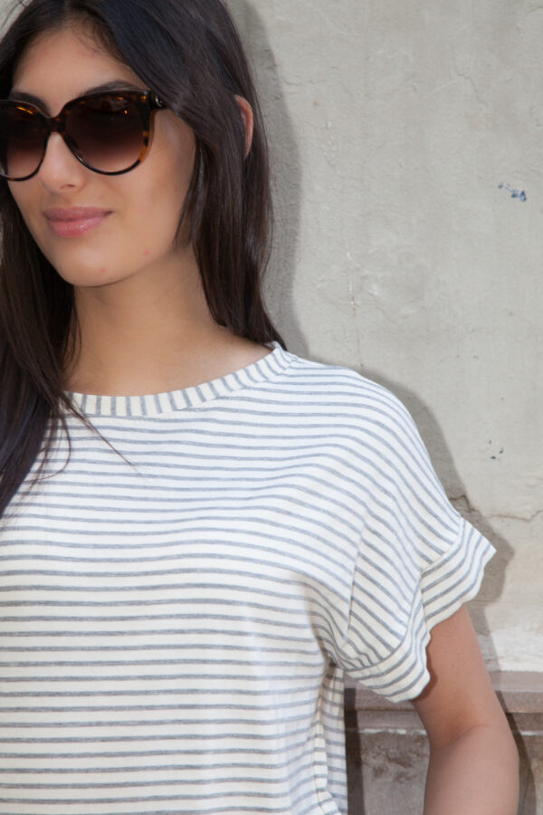 Camiseta Mod. Annette Color Gris/Blanco - Imagen 3