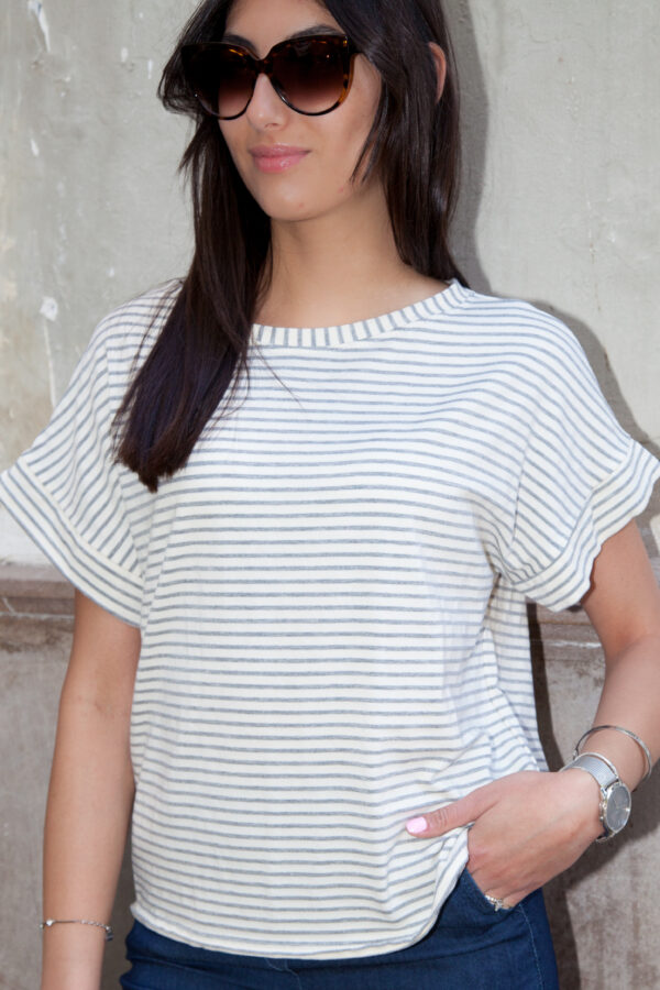 Camiseta Mod. Annette Color Gris/Blanco